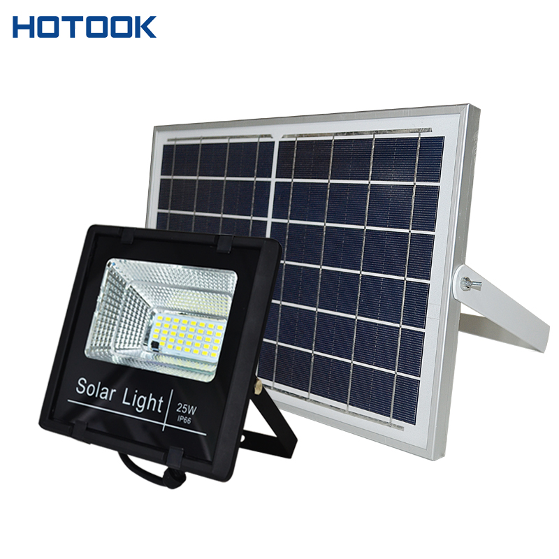 China Factor 25W 60W 100W Cold White Remote Control Outdoor Waterproof Slim Solar LED Floodlight